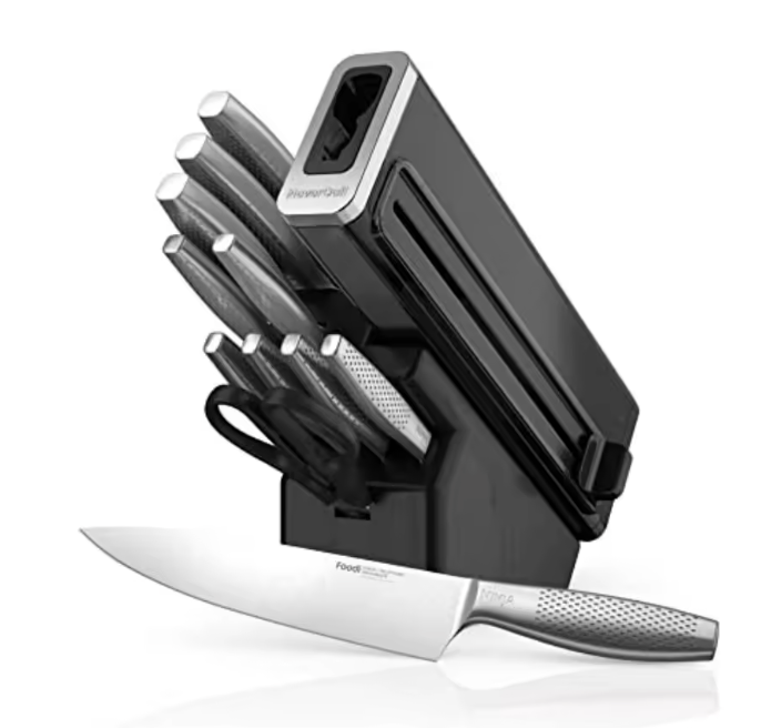 Foodi NeverDull 12-Piece German Stainless Steel Knife Set w/ Built-in Sharpener : $299