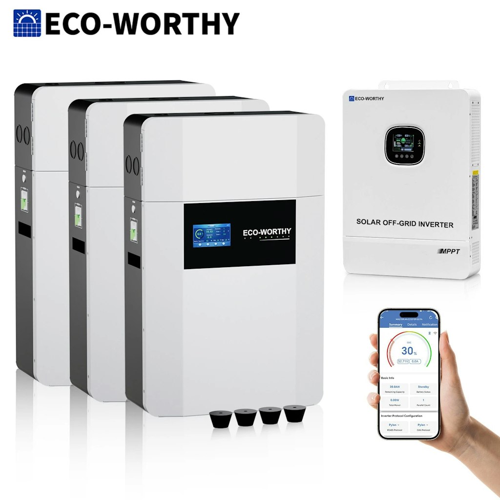 Eco-Worthy 48V 100Ah Off-Grid Inverter 3-Pack : $3300