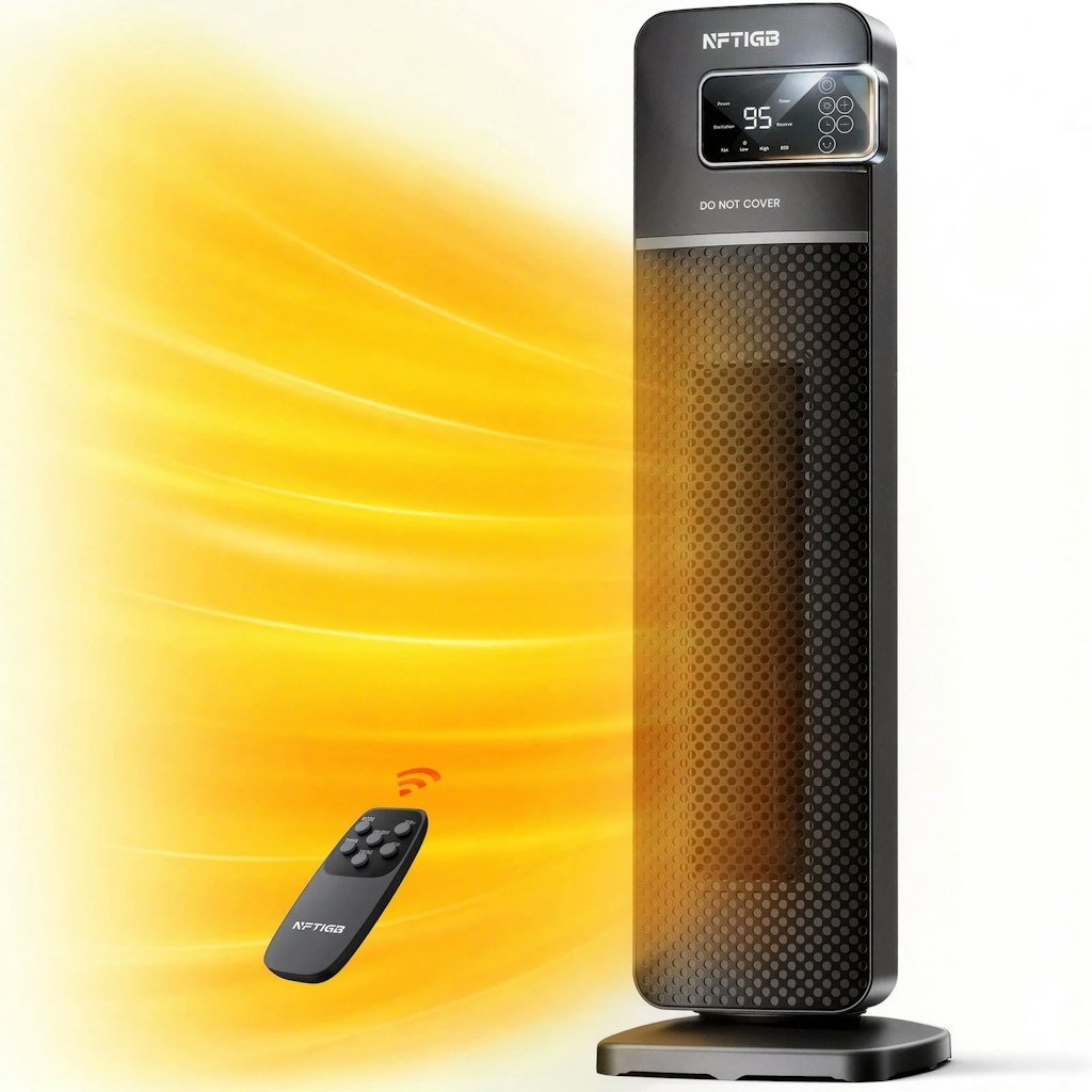 Used 24" 1,500W PTC Ceramic Tower Heater: $14