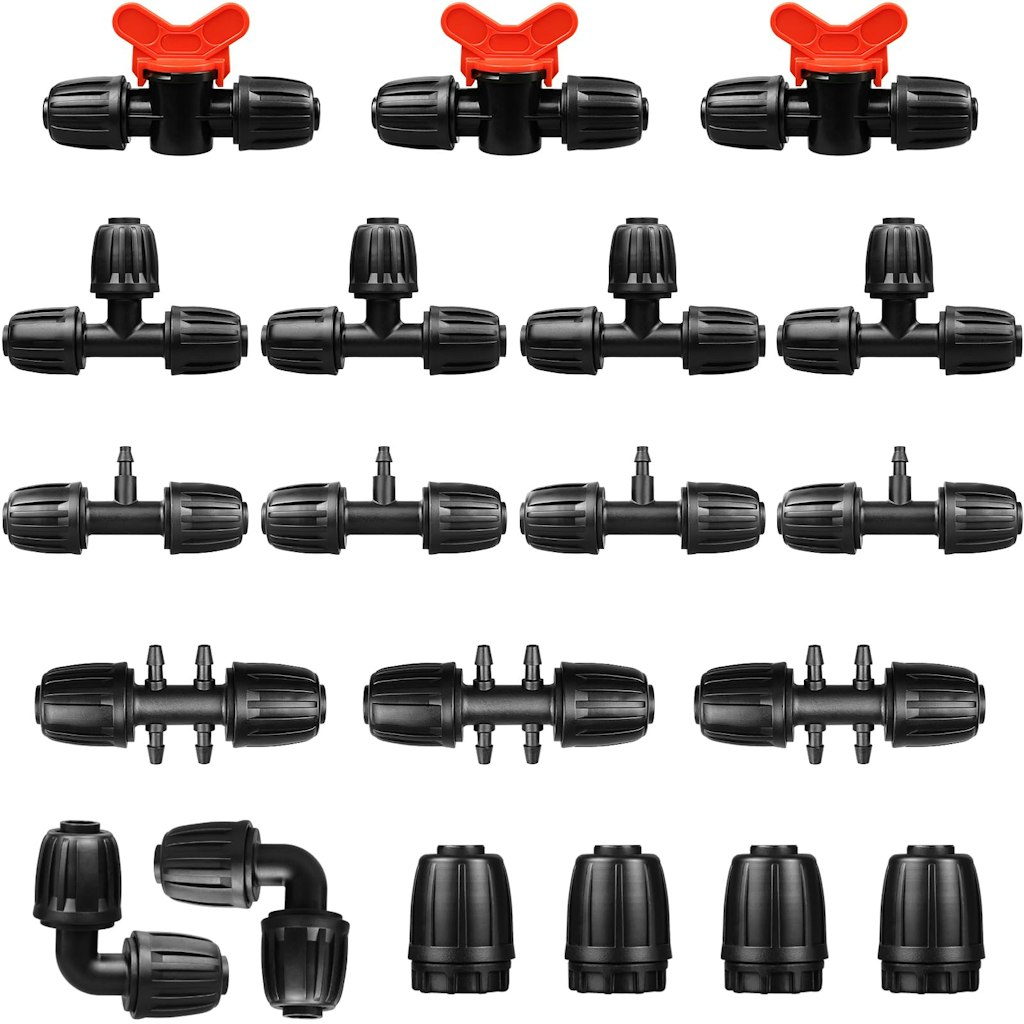20-Piece 1/2" Drip Irrigation Fittings Kit: $8.39 20-Piece 1/2" Drip Irrigation Fittings Kit: $8.39