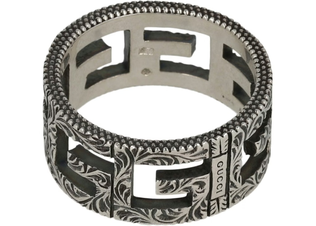 Gucci Sterling Silver G Cube Wide Band Ring: $181