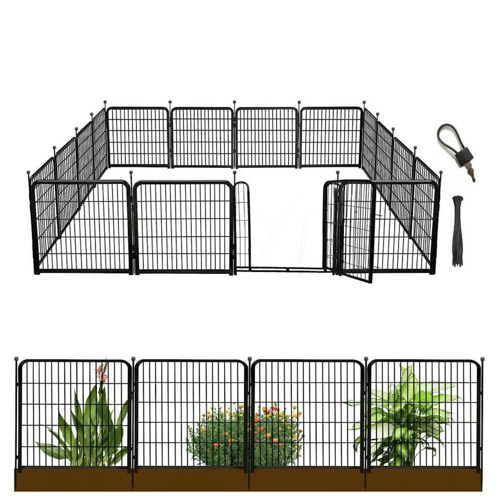 27-Foot 12-Panel Tall Garden Fence w/ Gate: $165.71
