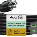 25-Foot 16 AWG 3-Prong Weatherproof Outdoor Extension Cord + free shipping w/ Prime