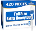 Extra Heavy Duty Plastic Silverware Set 420-Piece for $16 + free shipping w/ Prime — $16.00