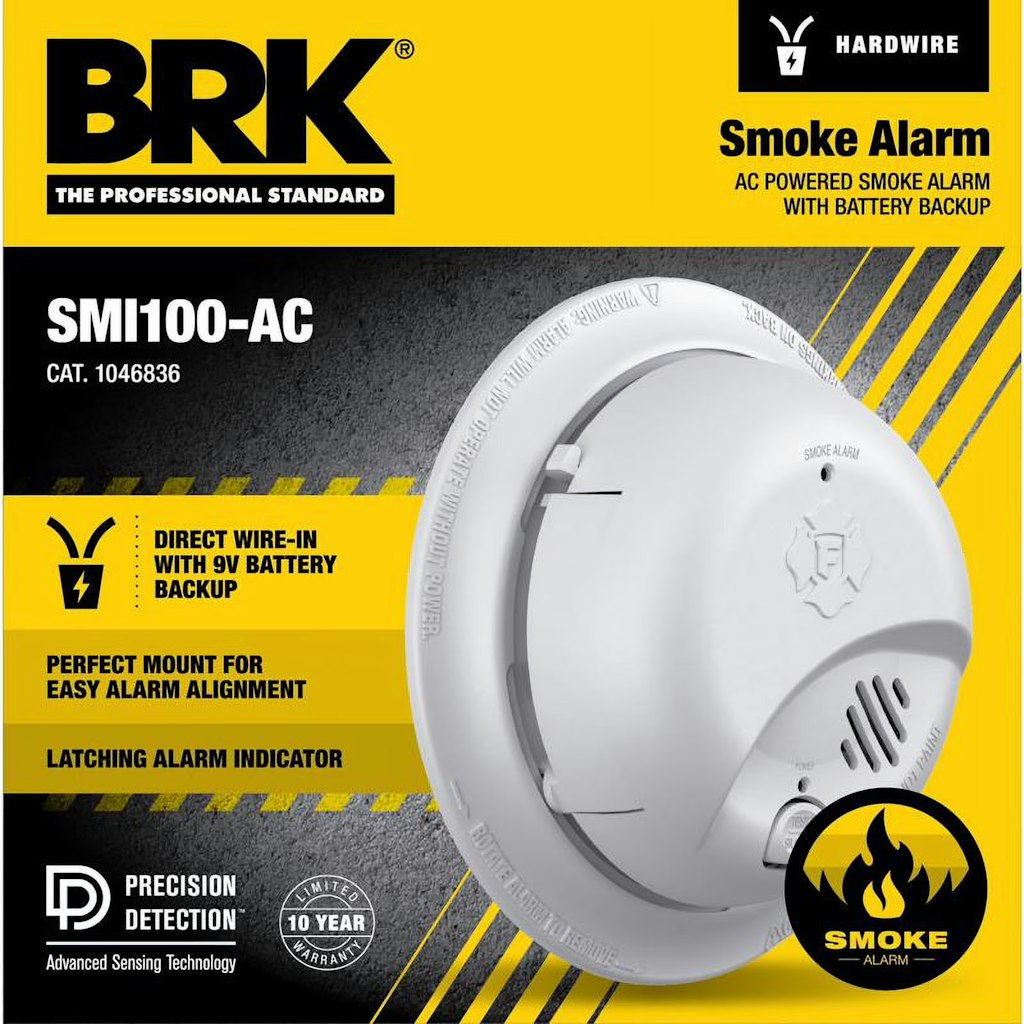 BRK Hard-Wired Ionization Smoke Detector w/ Battery Back-Up: $19