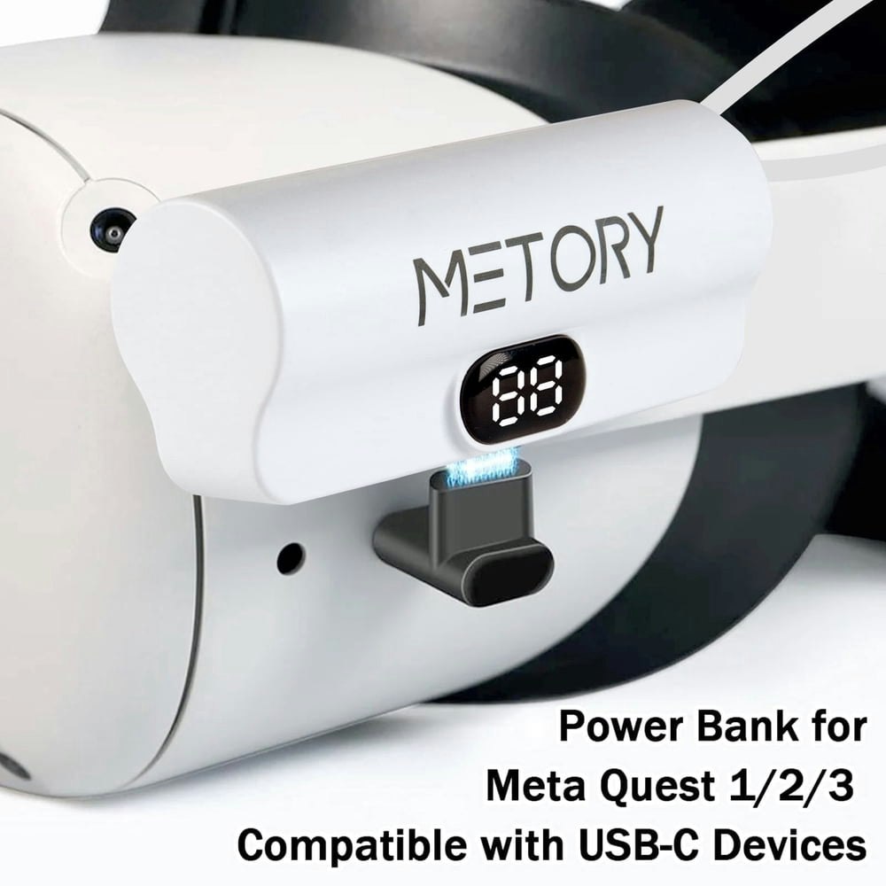 5000mAh Power Bank Battery Pack for Meta Quest 1/2/3 with 90 Degree Adapter: $21.99