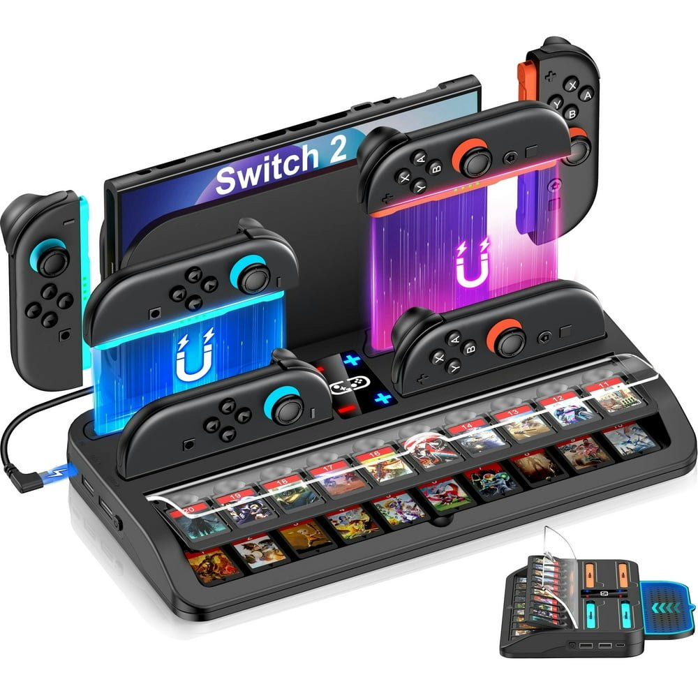 Esywen Switch 2 Joy-Con Controller Charger with 20-Game Storage Slots: $19.99 Esywen Switch 2 Joy-Con Controller Charger with 20-Game Storage Slots: $19.99