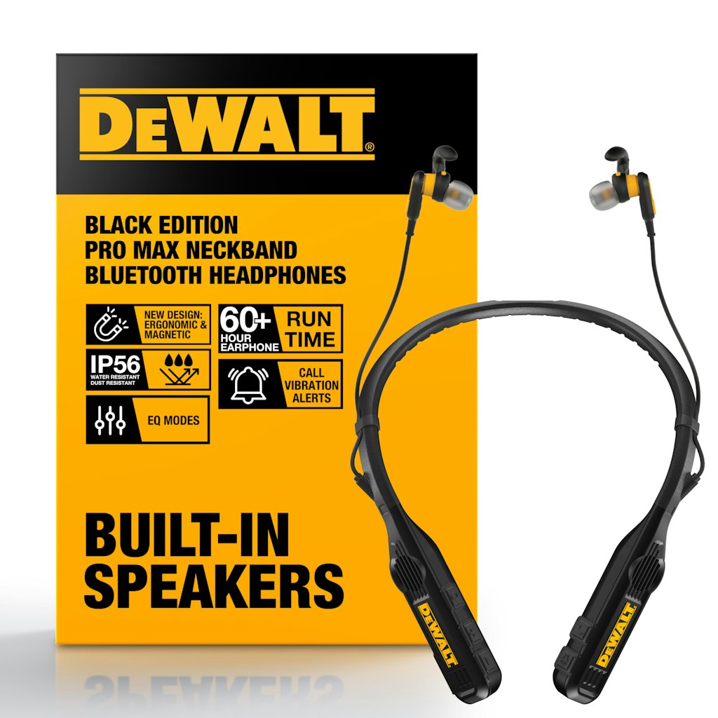 DeWalt Heavy Duty 2-in-1 Neckband Bluetooth Headphones w/ Built-in Speakers: $71.24
