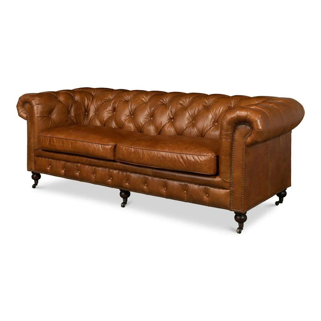 Sarreid Ltd Carola Leather Sofa: $4,253 + Extra 10% off Sarreid Ltd Carola Leather Sofa: $4,253 + Extra 10% off