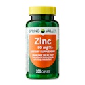 Spring Valley 200-Count 50mg Zinc Caplets for $4 + free shipping w/ $35