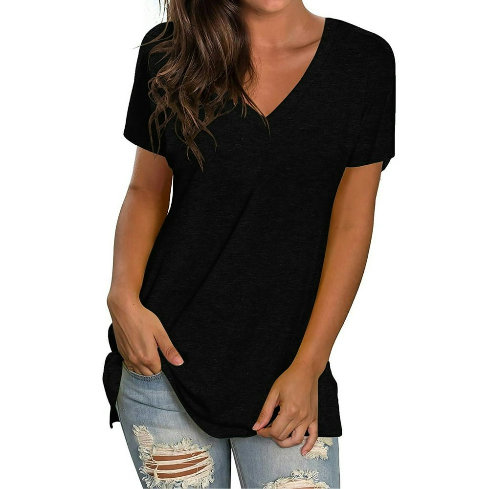 Temofon Women's V-Neck Short Sleeve Tunic Top: $12.58 Temofon Women's V-Neck Short Sleeve Tunic Top: $12.58