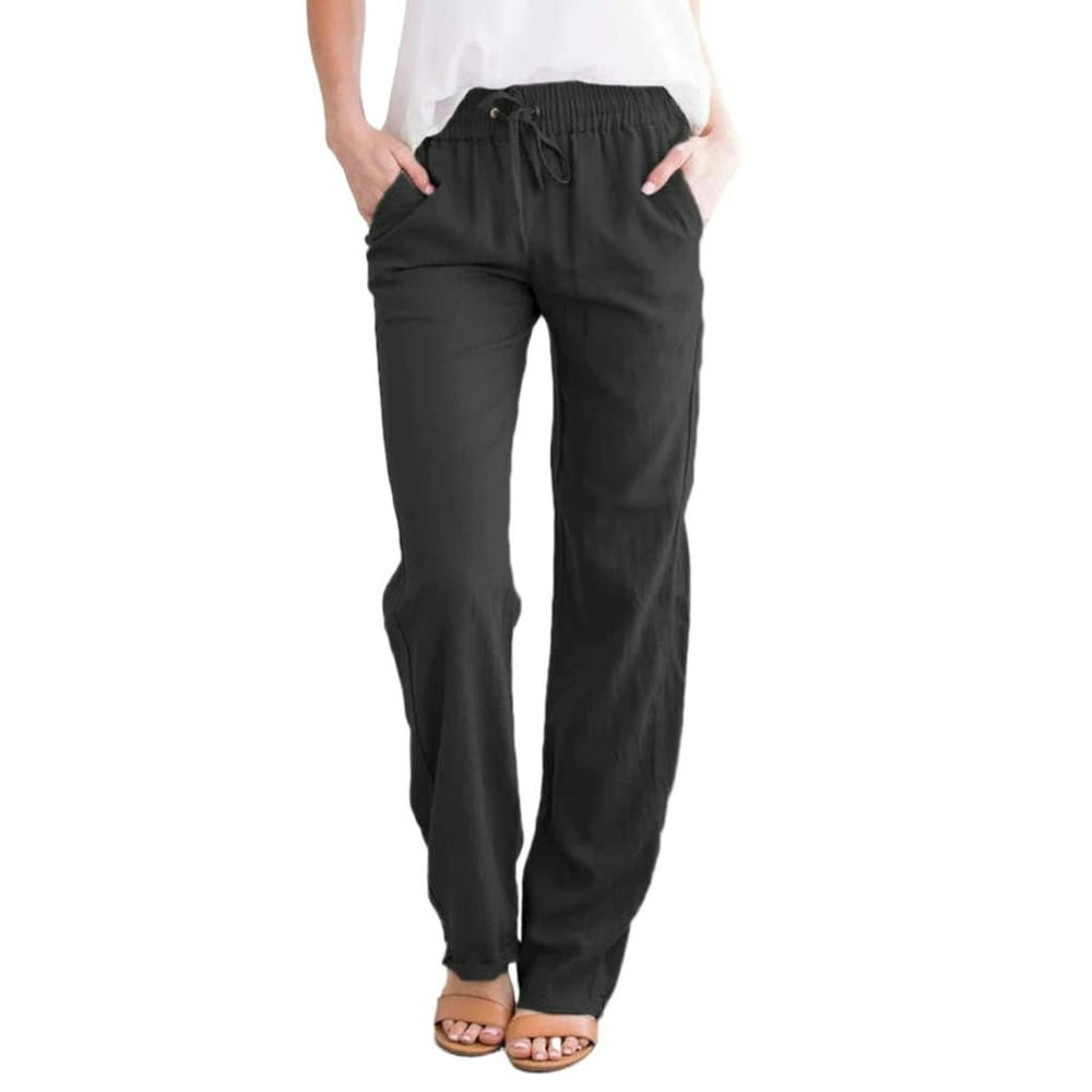 Dokotoo Women's Drawstring Elastic Waist Casual Pants with Pockets: $17.29