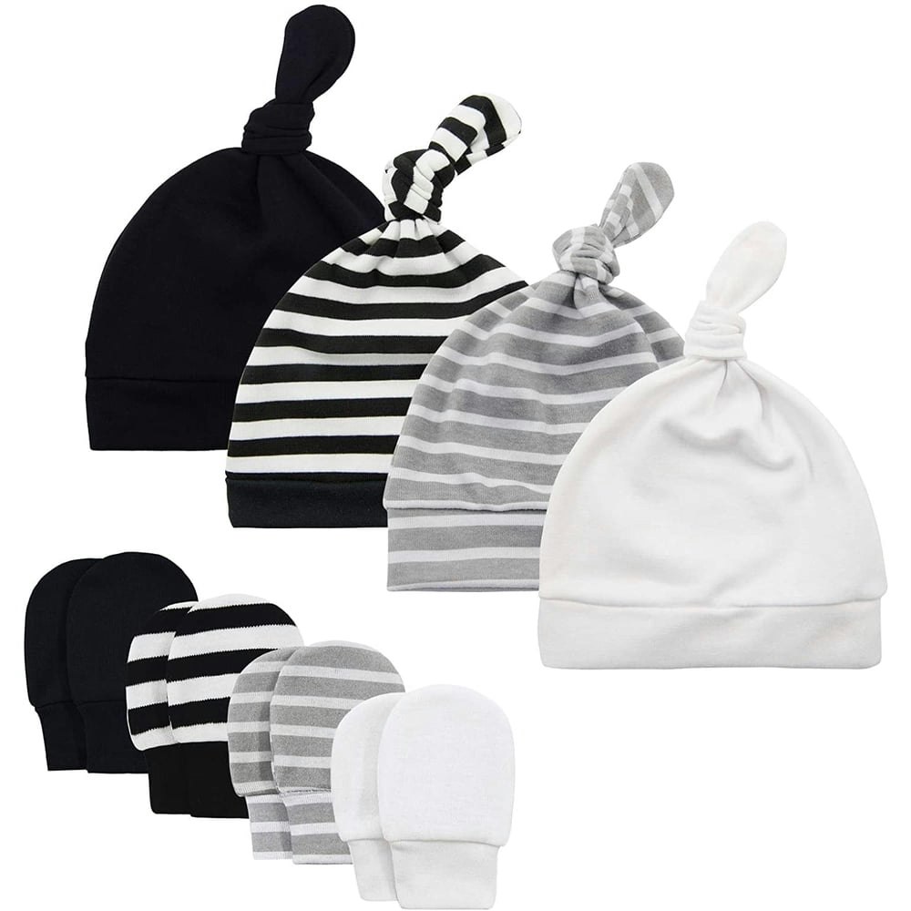 Zando Newborn Baby Hat and Mitten Set 4-Pack: $15.99