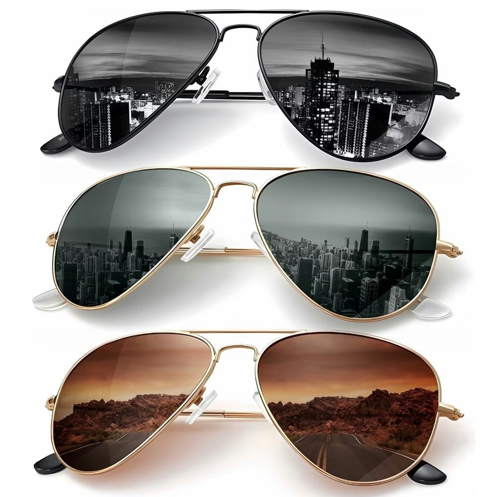 Kaliyadi Classic Aviator Polarized Sunglasses 3-Pack: $16.97 Kaliyadi Classic Aviator Polarized Sunglasses 3-Pack: $16.97