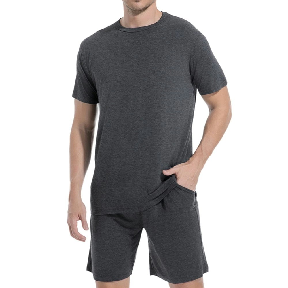 DG Hill Men's Rayon Pajama Set 2-Piece Black L: $17.09