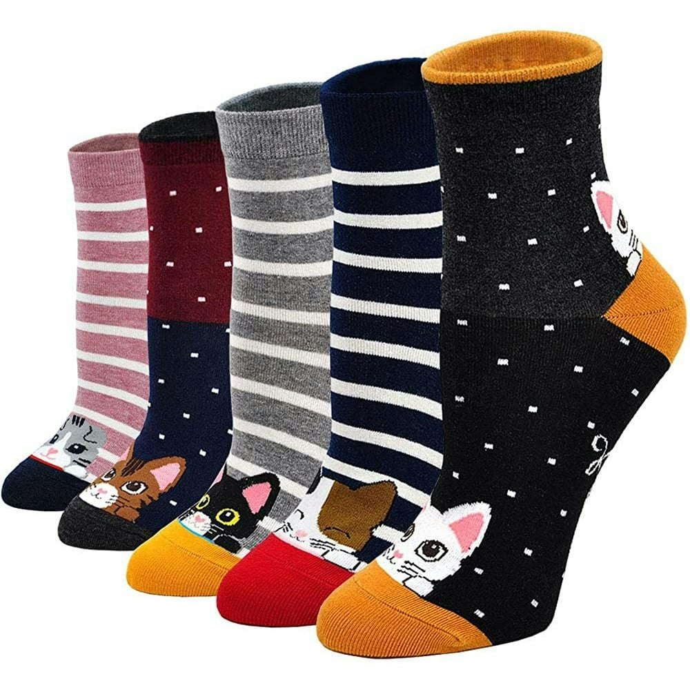 Amitofo Women's Cat Ankle Socks 5-Pair Pack: $11.69 Amitofo Women's Cat Ankle Socks 5-Pair Pack: $11.69