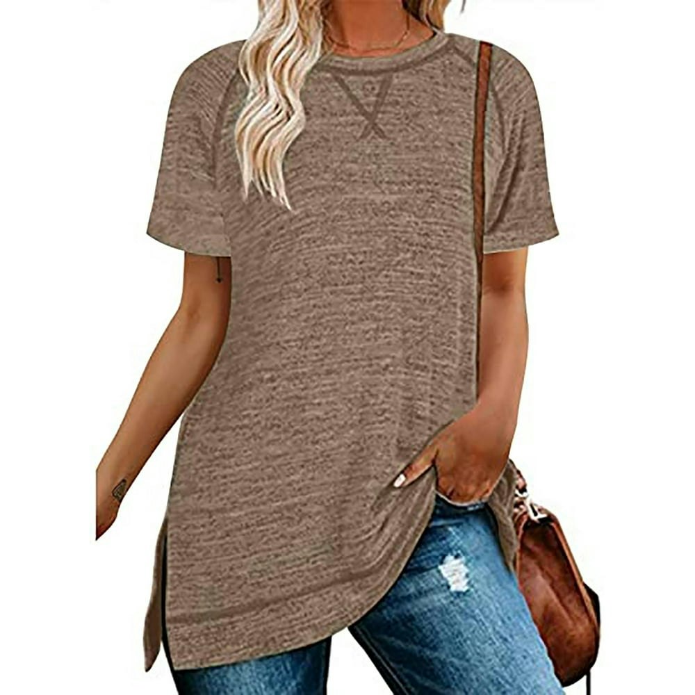 Shibever Women's Summer Short Sleeve T-Shirt Coffee M: $12.89 Shibever Women's Summer Short Sleeve T-Shirt Coffee M: $12.89