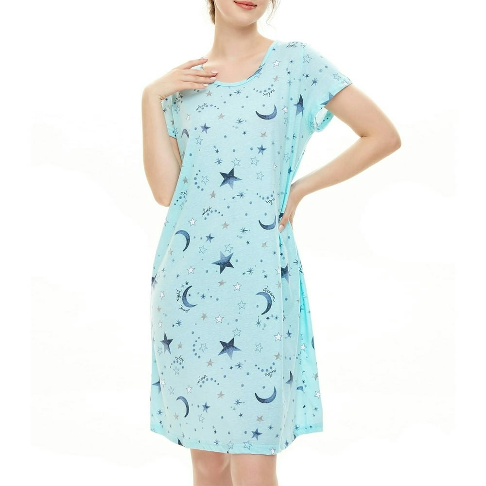 Zando Women's Cotton Nightgown Cartoon Print Sleep Shirt: $14.77