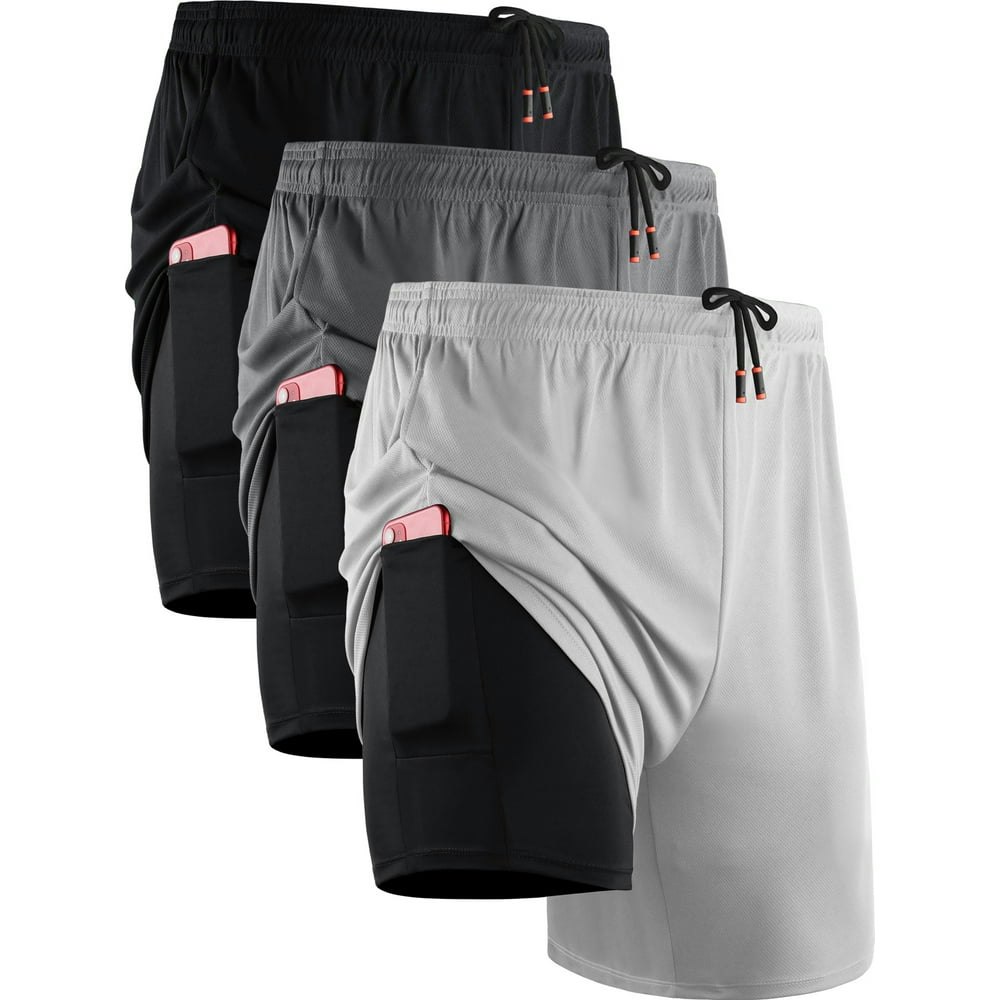 Neleus Men's 2-in-1 Dry Fit Workout Shorts 3-Pack: $38.60