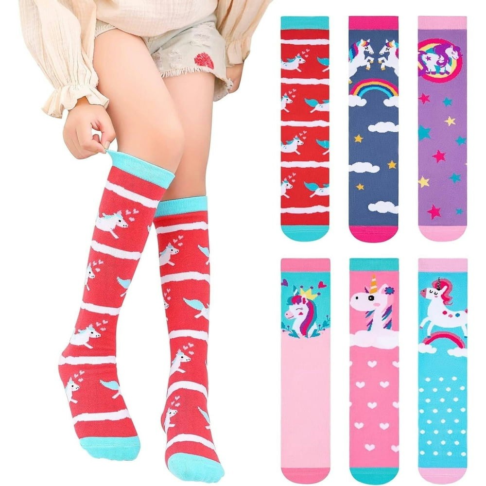 Girls' Knee High Cotton Socks 6-Pair Pack: $9.98