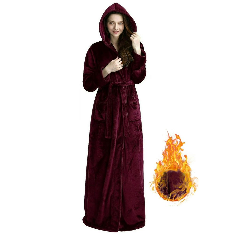Lofir Women's Hooded Plush Robe Size M: $35.95