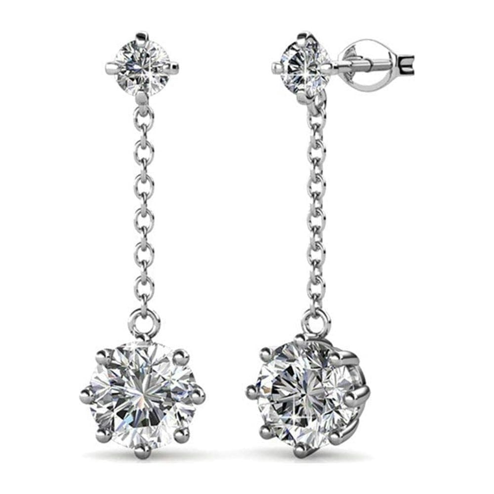 Cate & Chloe Jessie 18k White Gold Plated Swarovski Crystal Drop Earrings: $18.99 Cate & Chloe Jessie 18k White Gold Plated Swarovski Crystal Drop Earrings: $18.99