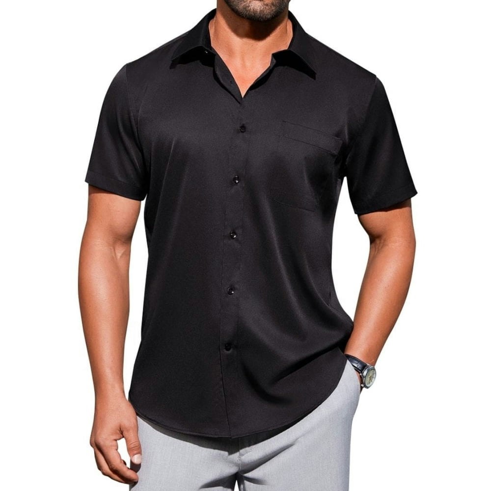 Sogami Men's Short Sleeve Stretch Button-Down Dress Shirt: $16.59 Sogami Men's Short Sleeve Stretch Button-Down Dress Shirt: $16.59
