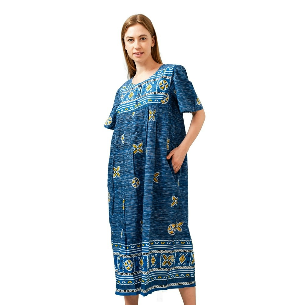 Loungees Border Print Caftan House Dress: $21.99