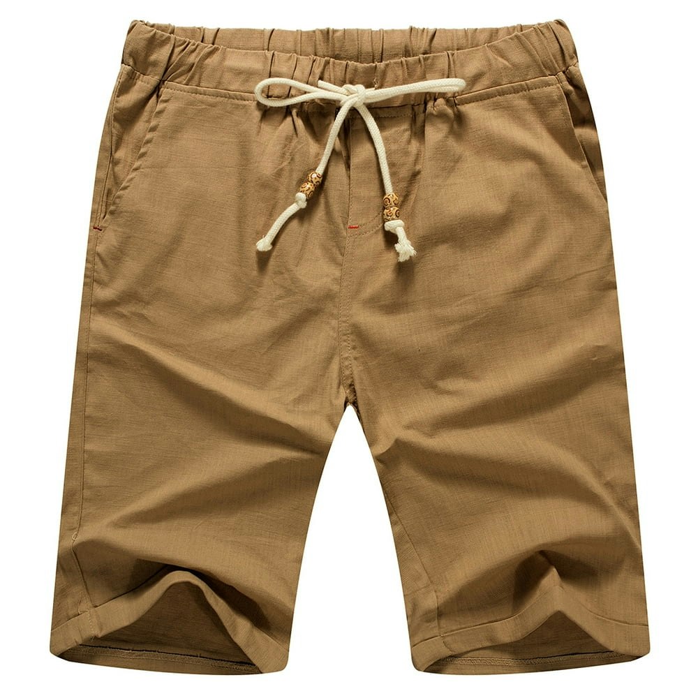 JWD Men's Linen Drawstring Shorts US Large: $14.84