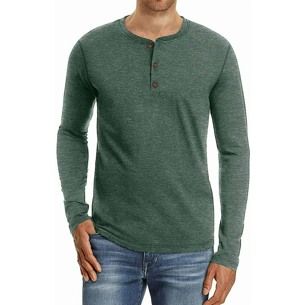 JWD Men's Cotton Henley Long Sleeve T-Shirt Size L: $14.84 JWD Men's Cotton Henley Long Sleeve T-Shirt Size L: $14.84