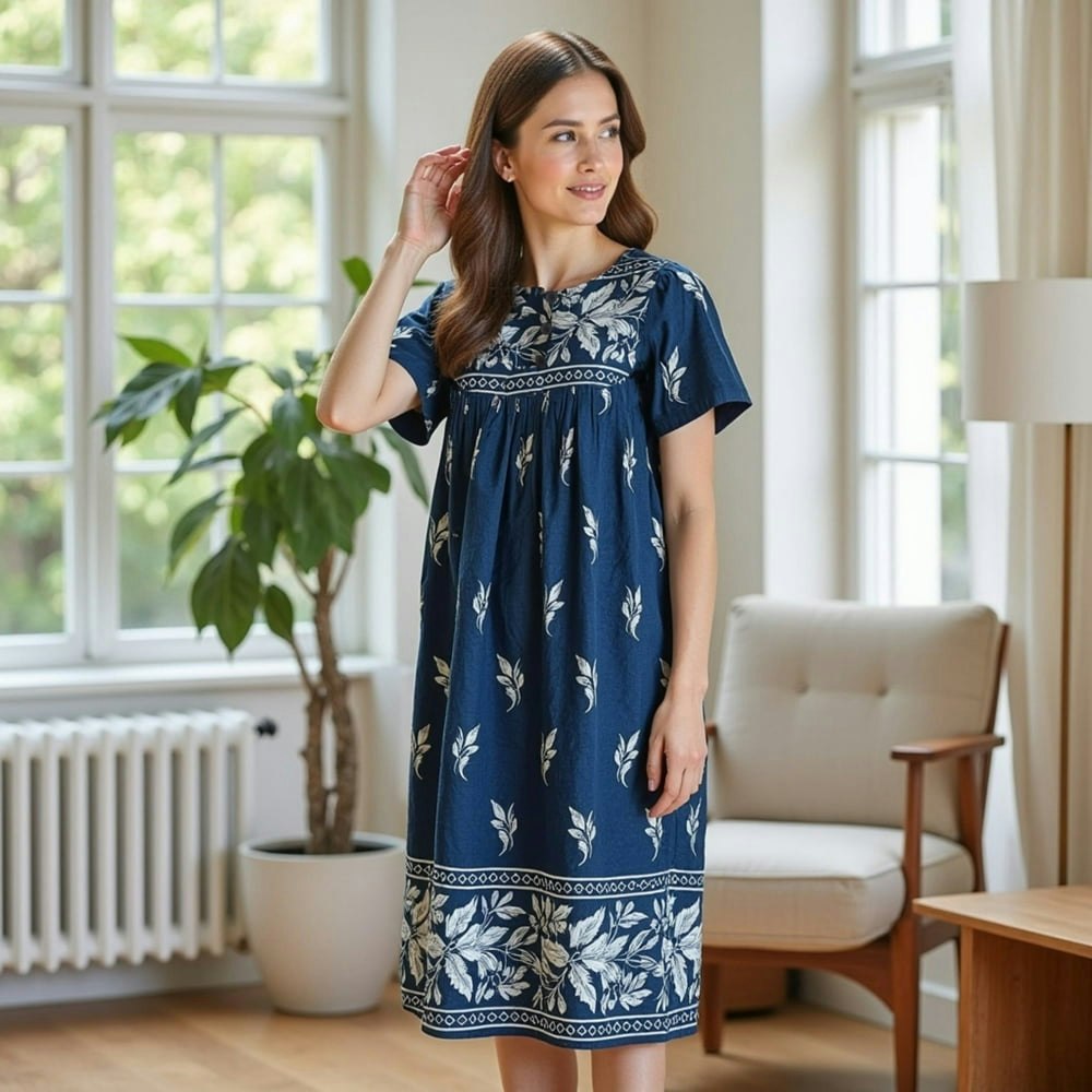 Short Sleeve Lounger House Dress Muumuu Sizes S-3X: $21.99