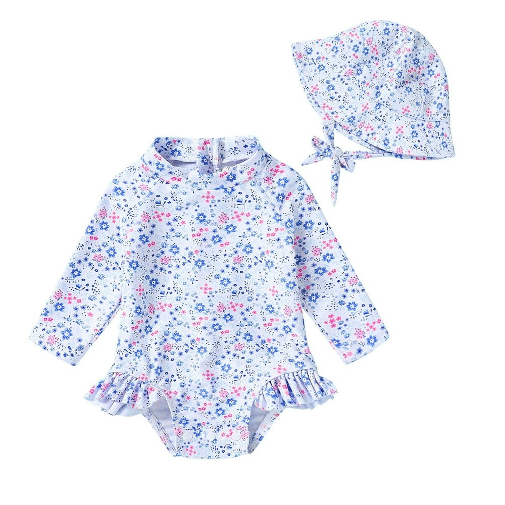Younger Tree Infant Baby Girl Long Sleeve Rash Guard Swimsuit and Hat Set 3-6 Months: $16.29 Younger Tree Infant Baby Girl Long Sleeve Rash Guard Swimsuit and Hat Set 3-6 Months: $16.29