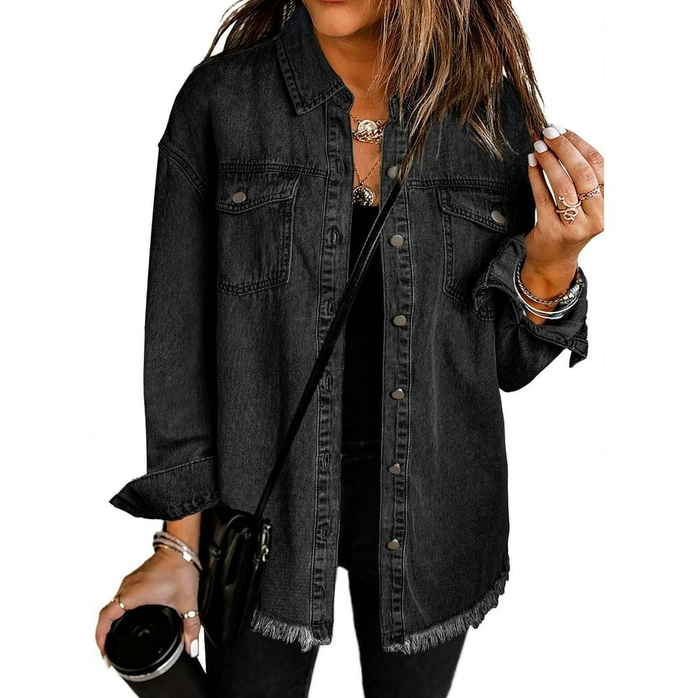 Shewin Women's Distressed Denim Jacket with Pockets: $29.91 Shewin Women's Distressed Denim Jacket with Pockets: $29.91