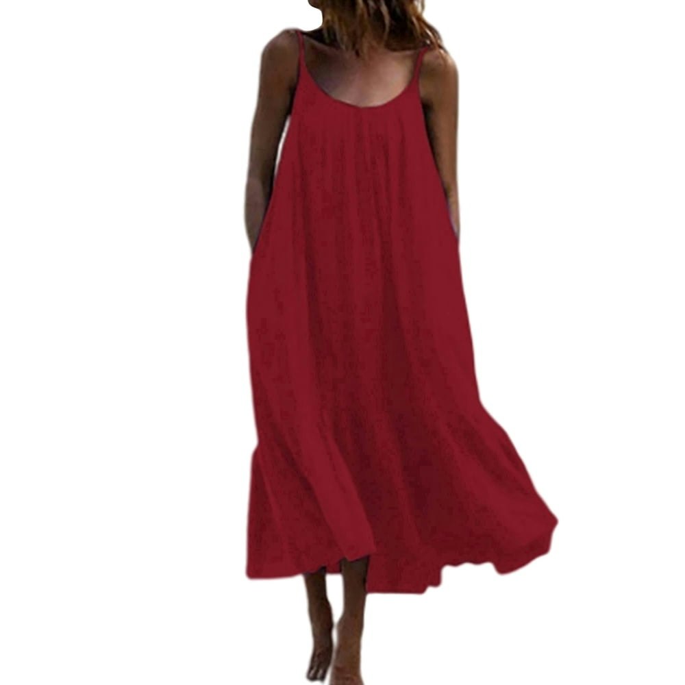 Women's Plus Size Sleeveless Sundress with Pockets: $16.39 Women's Plus Size Sleeveless Sundress with Pockets: $16.39