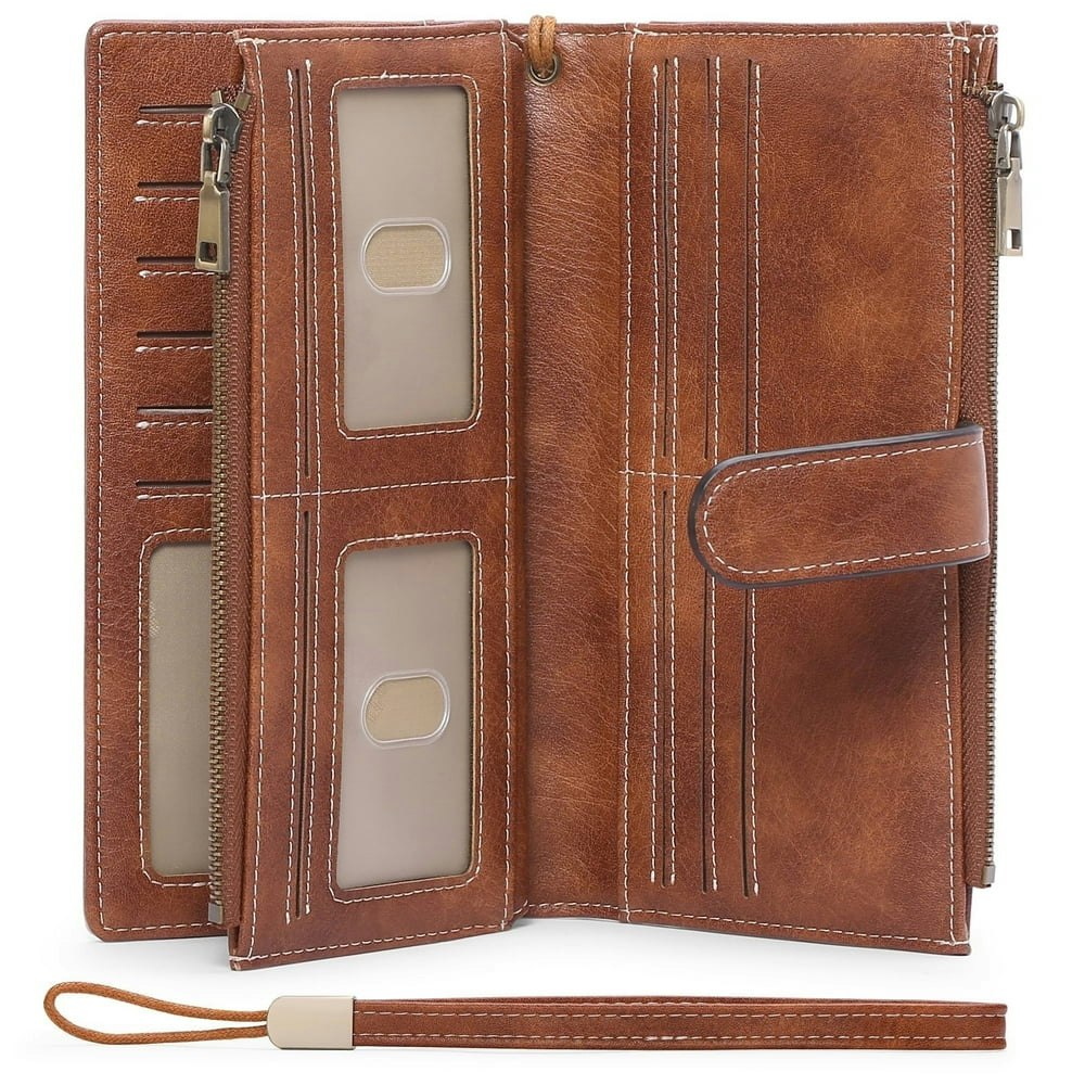 Falan Mule Women's Leather RFID-Blocking Bifold Wallet with Zipper Coin Pocket: $18.96 Falan Mule Women's Leather RFID-Blocking Bifold Wallet with Zipper Coin Pocket: $18.96