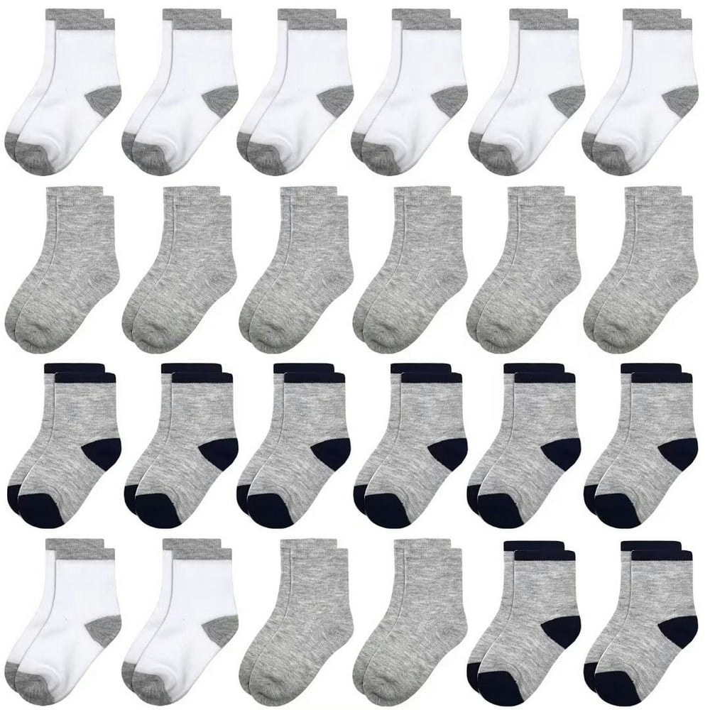 Boys' Toddler Crew Socks 24-Pair Pack: $17.63