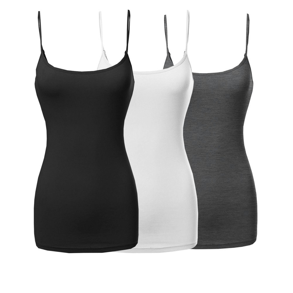 TheLovely Women's Long Adjustable Spaghetti Strap Tank Top Camisole 3-Pack: $16.96 TheLovely Women's Long Adjustable Spaghetti Strap Tank Top Camisole 3-Pack: $16.96