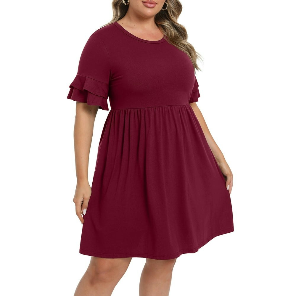 Cueply Women's Plus Size Midi T-Shirt Dress: $17.79