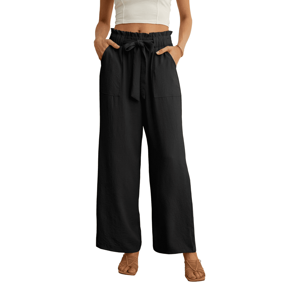 JWD Women's High-Waist Wide-Leg Pants with Pockets Size Large: $14.84