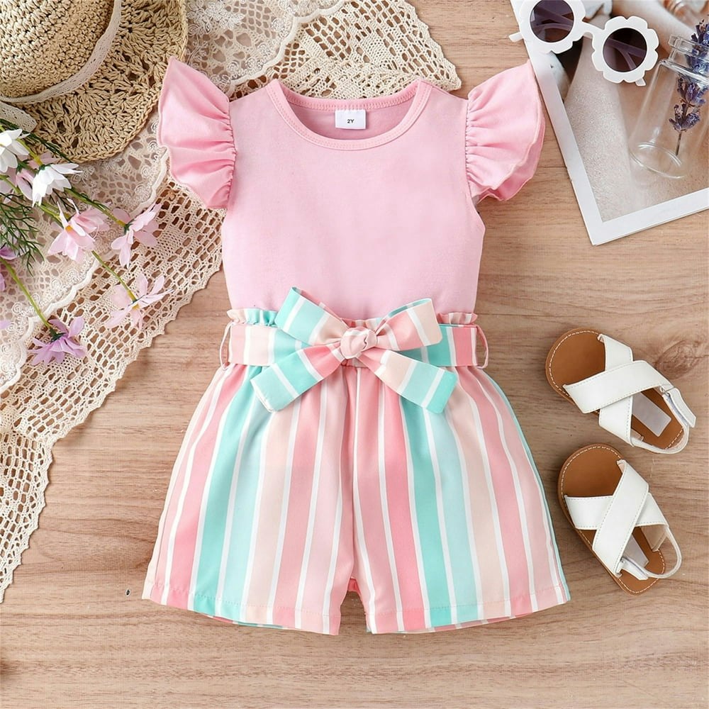 PatPat Toddler Girls Flutter Sleeve Top and Shorts Set 2-Piece 2T: $14.87 PatPat Toddler Girls Flutter Sleeve Top and Shorts Set 2-Piece 2T: $14.87
