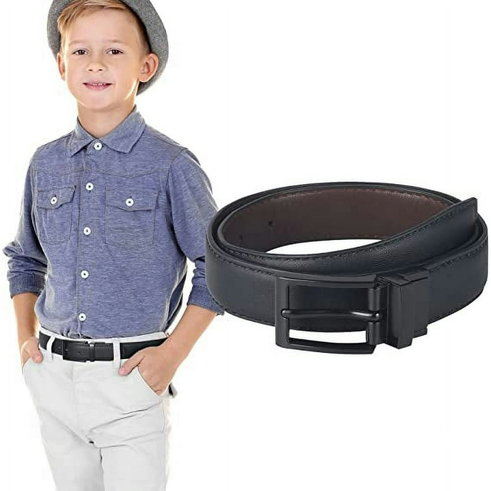 Awaytr Reversible Kids' Leather Belt for Boys Black and Brown: $8.90