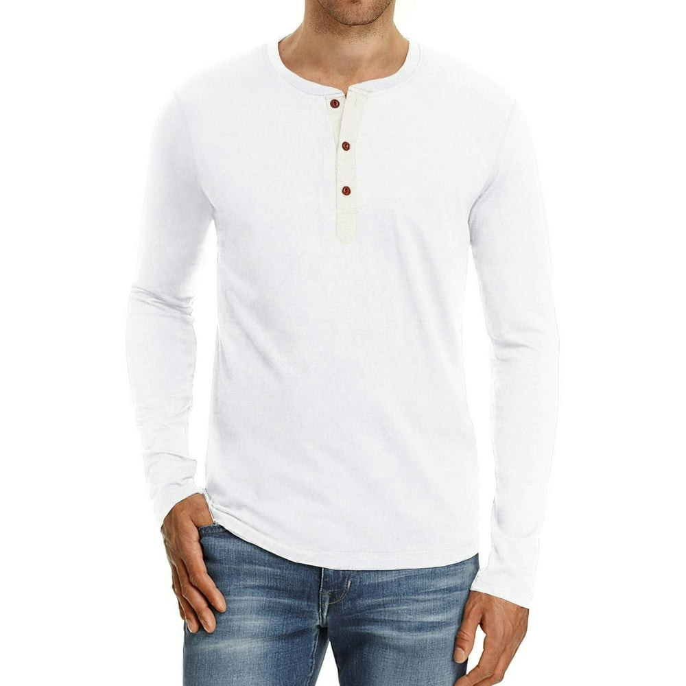 Iceglad Men's Long Sleeve Henley Shirt: $14.89 Iceglad Men's Long Sleeve Henley Shirt: $14.89