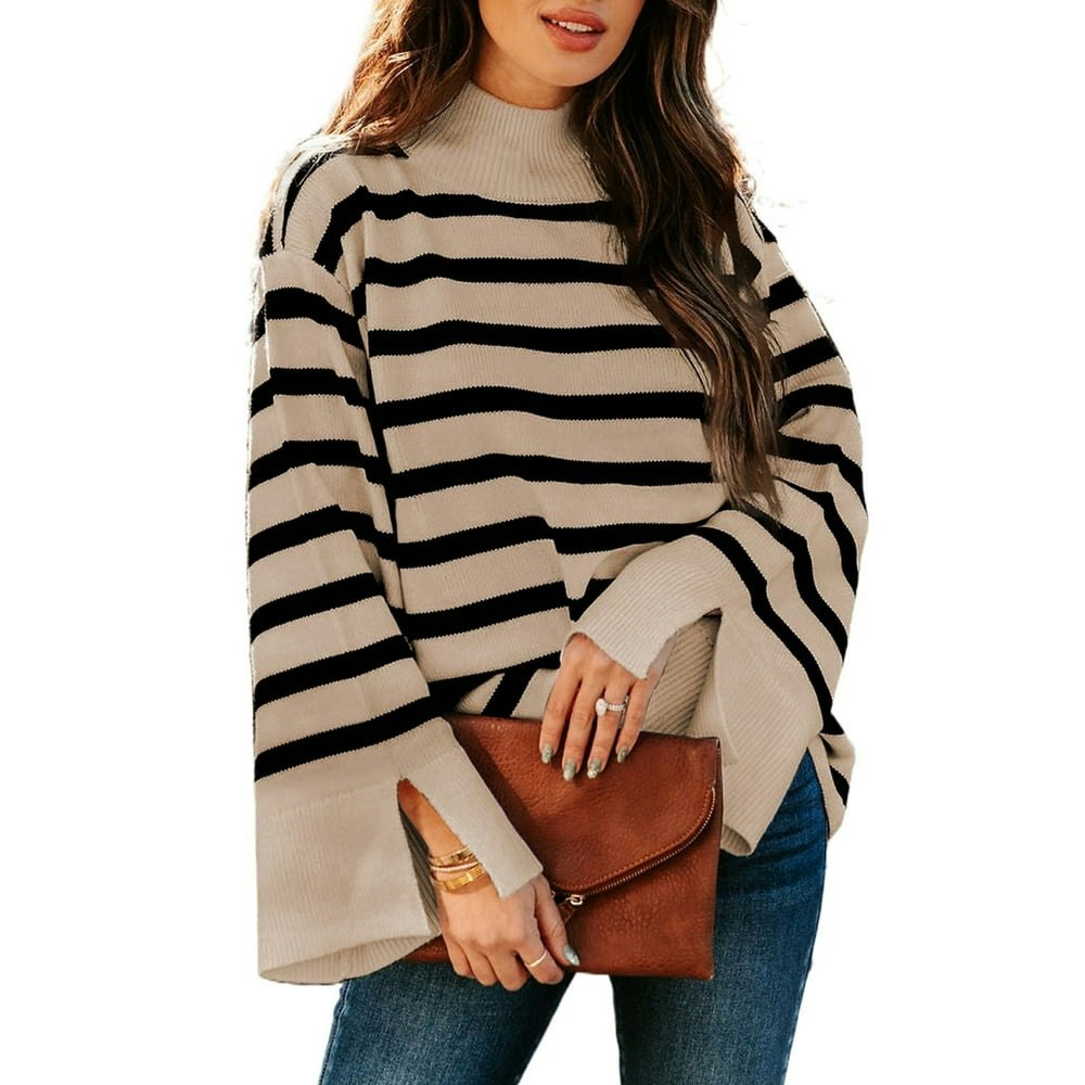 Dokotoo Women's Mock Neck Ribbed Pullover Sweater Size Large: $21.99 Dokotoo Women's Mock Neck Ribbed Pullover Sweater Size Large: $21.99