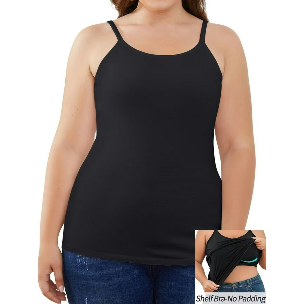 Charmo Plus Size Cotton Shelf Bra Tank Top 1X-5X: $12.86