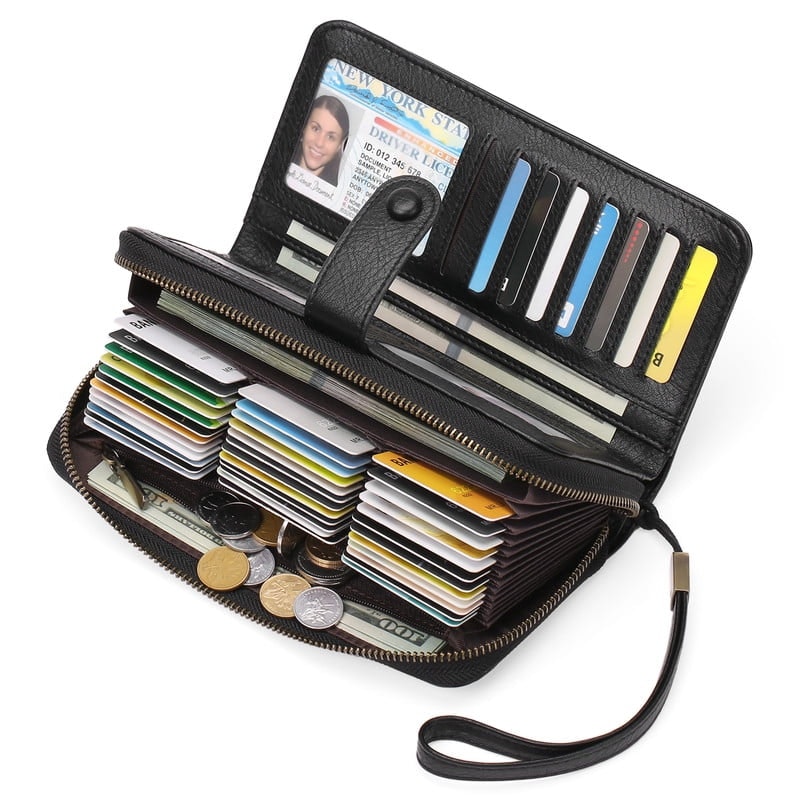 Gaekeao RFID Leather Credit Card Holder Wallet with Wristlet 45-Slot: $21.53 Gaekeao RFID Leather Credit Card Holder Wallet with Wristlet 45-Slot: $21.53