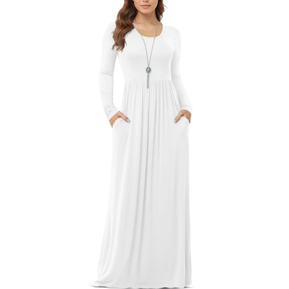 Asklazy Women's Long Sleeve Maxi Dress with Pockets S-3XL: $17.84 Asklazy Women's Long Sleeve Maxi Dress with Pockets S-3XL: $17.84