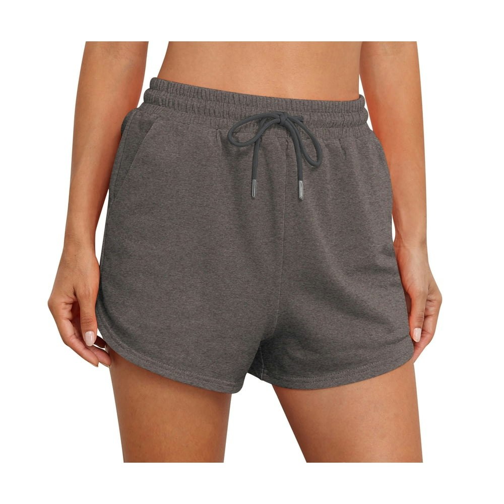Asklazy Women's Cotton Sweat Shorts with Pockets Size L: $14.49