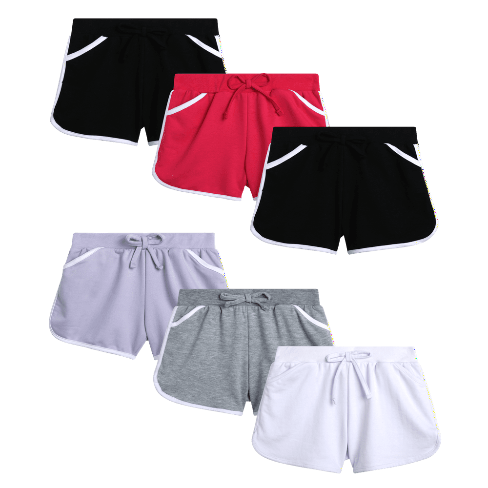 Girls' French Terry Dolphin Active Shorts 6-Pack (Size 7-16): $26.98