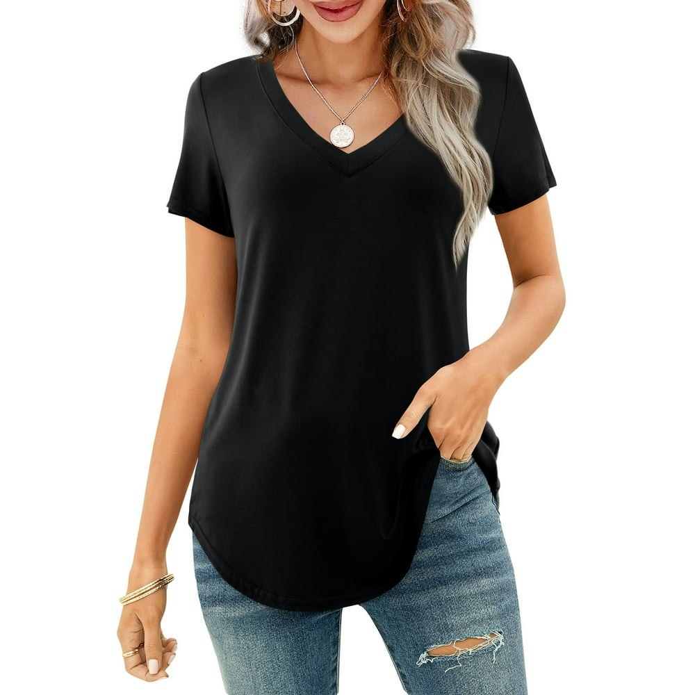Jylfc Women's V-Neck T-Shirt Black L: $12.95 Jylfc Women's V-Neck T-Shirt Black L: $12.95