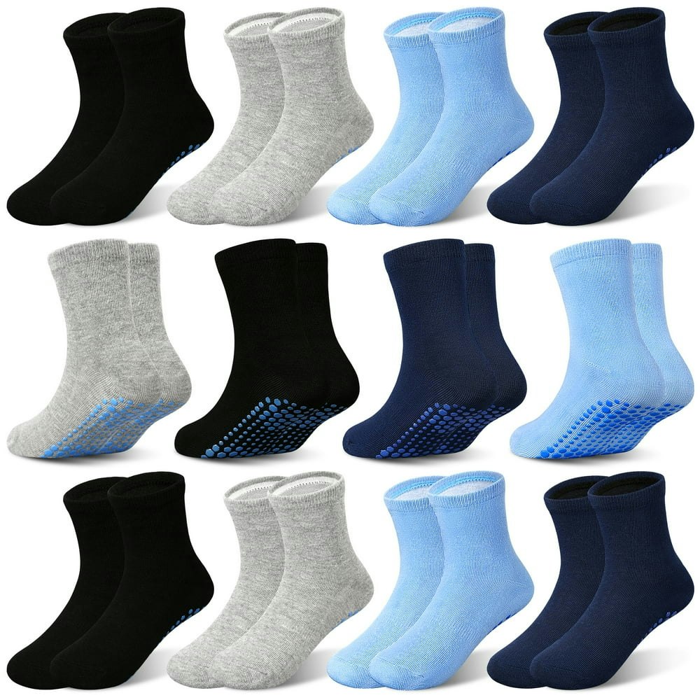 Non-Slip Grip Socks 12-Pair Pack for Kids and Toddlers 1-7T: $11 Non-Slip Grip Socks 12-Pair Pack for Kids and Toddlers 1-7T: $11